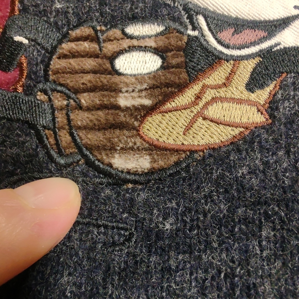 Disney Mickey Mouse Wool Sweater - Dark Grey - Men's XL - 1990s Vintage - Picture 3 of 8